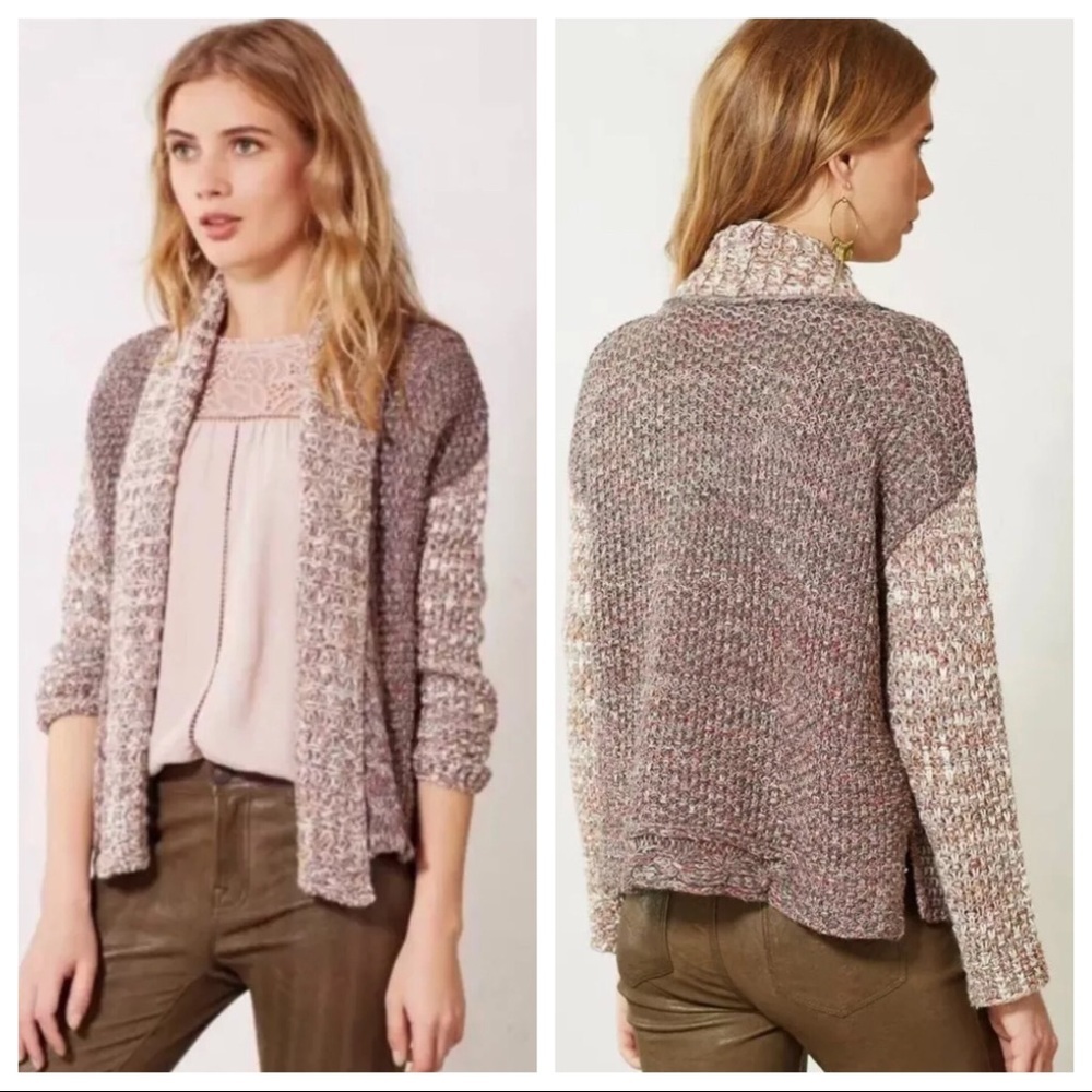 Anthropologie S Cable Knit‎ Open Woodhouse Cardigan